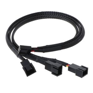 12V 30CM 3Pin Fan PWM 1 to 3 Way Power Supply Extension Cable Y Splitter Port Multiplier PC Computer Cooling 22AWG Wire Accessory