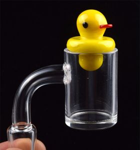 DHL XL XXL 4mm Thick Bottom Quartz Banger Nail With Colored Glass UFO Duck Cactus Carb Cap for Oil Rigs Glass Bong Smoking