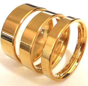 Massa muito 100pcs Mix de Ouro de quatro milímetros jóias de 6 milímetros 8 milímetros inoxidável banda de anel Unisex casamento Amantes de noivado de aço anel de dedo Atacado partido