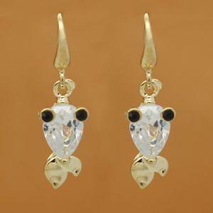 Fashionable female deserves to act the role of contracted individual character alloy goldfish earring of zircon