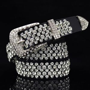Fashion luxury designer sparkling full diamonds zircon crocodile genuine leather belt for woman female 110cm 3.6 ft