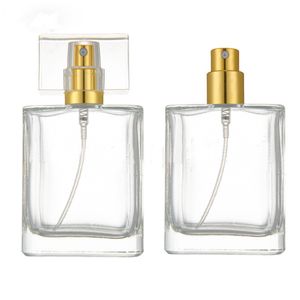 30ml 50ml Empty Glass Perfume Bottles Travel Square Spray Atomizer Refillable Bottle Scent Case 2styles RRA2357