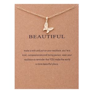 Collar Del Collar De Mariposa al por mayor-Hacer una tarjeta de deseos Collares Pearl Elephant Sun Butterfly Necklace para Mujeres Chicas Moda Joyería