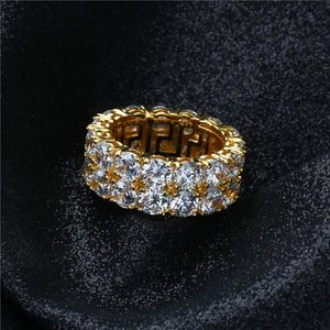 Mode Voller Diamant Ring Herren Bling Luxus Design Zirkonia Ringe Gold Für Männer Eis Aus CZ Schmuck Männliche Marke ring