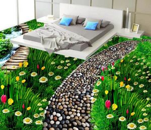 3D Photo Wallpaper Murals PVC Waterproof Self-adhesive The best floral green grass natural floor Wall Mural Stickers