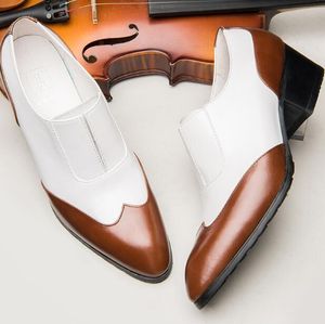 Scarpe eleganti da uomo originali da lavoro in vera pelle mocassino basso con tacco alto mocassini slip-on traspiranti scarpe in pelle con punta a punta