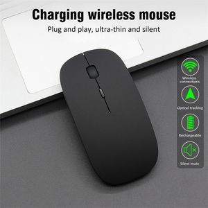 Mini portable Wireless Computer Silent Rechargeable Ergonomic Mouse 2.4Ghz USB Optical Mice For Laptop PC on Sale