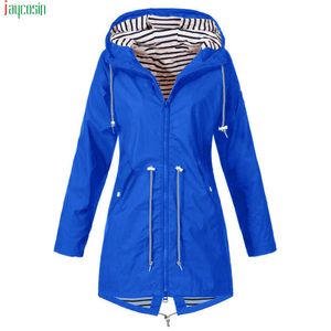 Jaycosin Women Jackets 2019 Solid Rain Jacket Kobiety na zewnątrz kurtki wodoodporne wodoodporne powłoki i z kapturem płaszcz przeciwdeszczowy