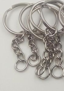 7500pcs Polish 25mm Keyring Keychain Split Ring with Short Chain Rings Women Men DIY Key Chains Accessories