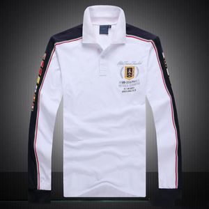 Europejskie bluzy Nowa Wysoka Koszulka Polo Lil Solid Mężczyźni Luksusowe Koszule Polo Z Długim Rękawem Męskie Podstawowe Top Bawełniane Polo