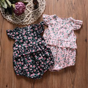2019生まれたばかりの赤ちゃんの女の子の花のロンパージャンプスーツの衣装幼児服夏の赤ちゃん女の子ロンパー子供服女の子子供服