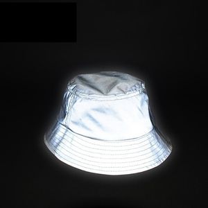 Man kvinnor unisex reflekterande hatt glöd i den mörka hip hop utomhus sommar strand sportande sol hink hatt bob chapeau caps wfgd809 t200104