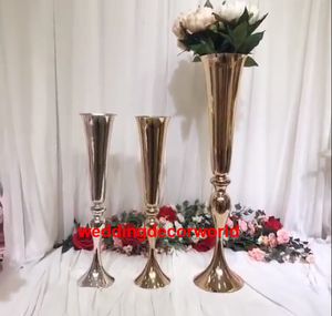 Novo estilo de metal flor antigo vaso e suporte de flor de metal para o casamento, casamento não cristal pano de fundo e decoração de casamento decor175