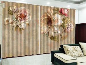 Venda por atacado 3d flor cortina sonhador flores lindamente colocado personalizado cortinas florais lindas cortinas práticas