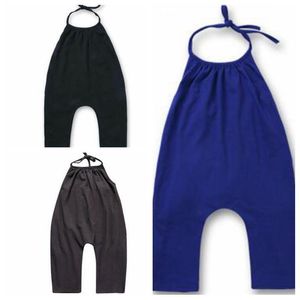 INS Baby Macacão Jumpsuits de Verão Meninas Suspender Macacão Algodão Sólido Romper Halter Top Sem Mangas Macacão Infantil Criança Onesies LtzyQ70