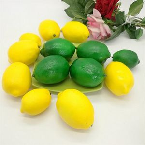 Simulazione di frutti artificiali Giocattolo modello limone verde/giallo Decorazioni di dimensioni ordinarie Puntelli per riprese di nozze Decorazione domestica