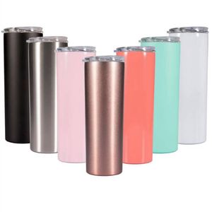 Izolowana Butelka Butelka Wody Proste Thermos Cups Piwo Pictuum Piwo Piwo Kawowe Kawowe Kubki Słoma Dripware 20oz Dwuwarstwowa D6916