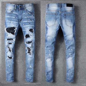 Fashion-Mens Designer calças Novo Estilo Casual Skinny Sweatpants Mens Designer Jeans Drop Crotch Calças Calças Mens Jeans