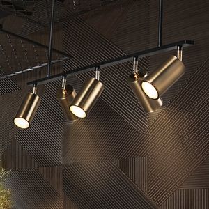 Lâmpadas pingentes de ouro pingente de ouro LED Hanging Spotlight Lâmpada Gu10 Nordic Modern Design para sala de jantar Metal Suspension Luminária
