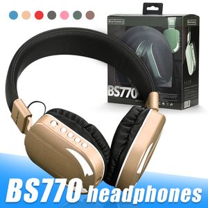 BS-770 Music Headset Over-Ear Wireless Headphone Noise Reduction with Mic Earphones For Tablet Laptop Device In Retail Box