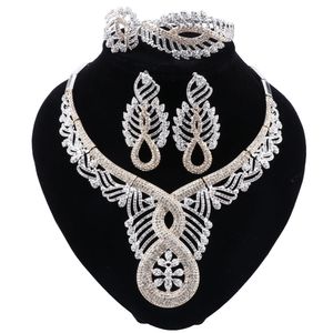 Gioielli africani di alta qualità Moda femminile Gioielli da sposa Accessori in oro Gioielli Collana Orecchini Bracciale Anello Set Gioielli