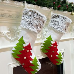 크리스마스 스타킹 선물 가방 크리스마스 스타킹 장식 양말 가방 눈송이 순록 스트라이프 크리스마스 트리 인쇄 XD20222