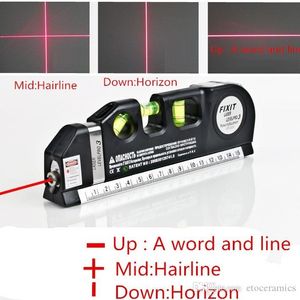 Multipurpose Level Laser Horizon Vertikal måttband Juster Bubblor Linjal Multifunktions Laser Level Leveler Tool Laser LV03