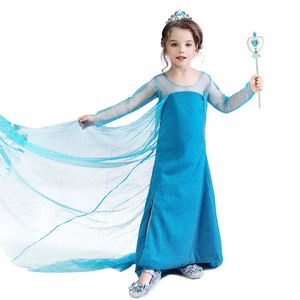 Frozen 2 Costume For Elza Girl Lace Dresses Christmas Kid Snow Queen Princess Frock Children Disguise Up Ceremony Tunic Clothes
