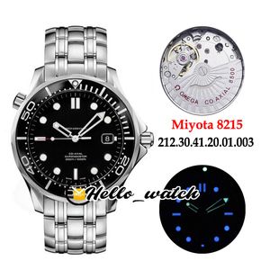 Nova unidade 300M 212.30.41.20.01.003 mostrador preto Miyota 8215 Automatic Mens Watch Cerâmica Bezel Pulseira SS Aço Relógios de luxo Hello_watch