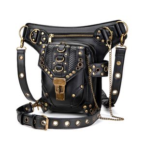 Mode erwachsene Taille Tasche Dampf Punk Retro Motorrad Tasche Frauen Schulter Messenger Tasche Frauen Gürtel Reise Gepäck