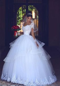 2020 romantyczny Saudyjska Arabska Plus Size Koronki Suknie Ball Suknie Ślubne Suknie Ślubne Długie Rękawy Wedding Vestido de Novia Abendkleider