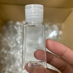 30ml vazio mão desinfetante animal de estimação garrafa de plástico com flip cap forma trapezóide para garrafas de amostra