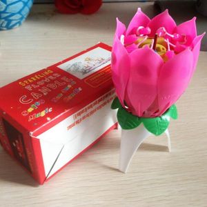 Wholesale red flower candles resale online - 2019 Pink Scented Candles Offer Candle Lamp No Red Velas Decorativas Beautiful Birthday Gift Flower Music Lotus New Candles Petal for Party