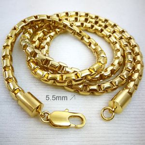 Coole Herren-Halskette aus 18 Karat 18 Karat Gelbgold GF, 5,5 mm dick, Halskette N169–5,5 mm