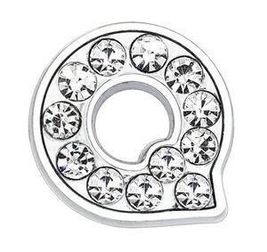 50 Teile/los 8mm Q Silber Dia-buchstabe Voller Strass Charms Fit Für 8mm DIY leder armband telefon streifen SL0007