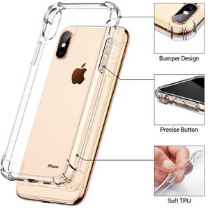 Custodia in cristallo per iPhone X XS MAX Soft Cover TPU con Bumper Corners trasparenti Slim Cases per la nota 9 S7 Huawei