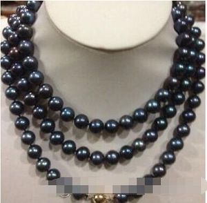 Bela Natural 8-9mm Preto Tahitian Pearl Necklace 50