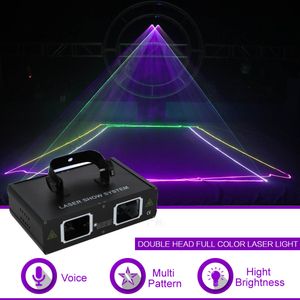 Double Lens RGB Full Color DMX Beam Network Laser Projector Light DJ Show Party Gig Home KTV Stage Lighting Effect 506RGB