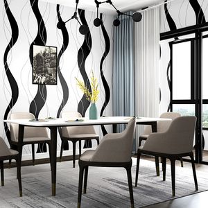 Nordic Modern Abstract Striped white and black stripe Wallpaper Papel De Parede 3D Suede Bedroom Living Room TV Background Wall Paper Rolls