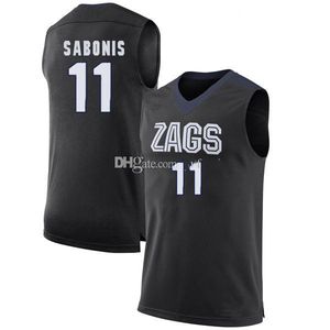 ＃11 Domantas Sabonis Gonzagaレトロブルドッグカレッジバスケットボールジャージーメンズステッチカスタム番号と名前Jerseys