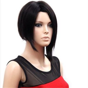 Feibin Synthetic Short Wig For Women Nature Black Straight Bob Hair Cosplay Wigs