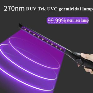 Ny handhållen UVC Desinfection Stick Uppladdningsbar LED sterilisator Wand UV Germicidal Lampor Germs Bacteria Killer Desinfektion Light 270nm