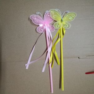 100pcs/lot Princess Magic Wand Sticks Butterfly Fairy Wands Fancy Dress Costume Girl Party Favor Decor