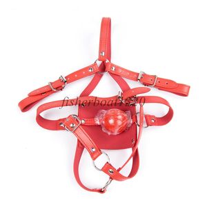 Bondage Restriant Mask Head Harness Prigioniero Face Bocca Gag Gothic Slave Headgear Mask #R87