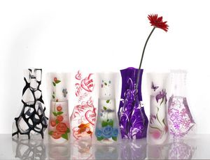 Foldable Plastic Vase Reused Plastic Indestructible Vases For Flower Home Decoration Party Eco-friendly PVC Flower Vase