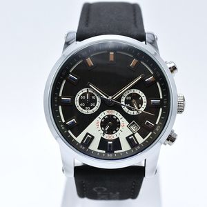 On sale 42mm chronograph military casual leather quartz men designer watch day date mens watches wholesale gifts men wristwatch montre homme