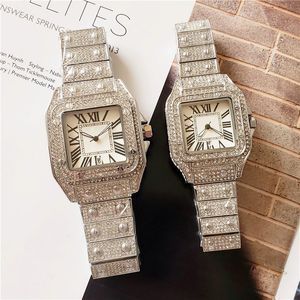 Marka obserwuje kobiety, że kobiety Kryształowy Diamond Square Square Watch kwarcowy zegarek C22261W