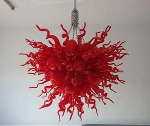 Lâmpadas Luxo Vermelho Vermelho Chandeliers Home Decor Luz LED Bulbos Lâmpadas Minónia Murano Pingente de Vidro Luzes Estilo Candelabro