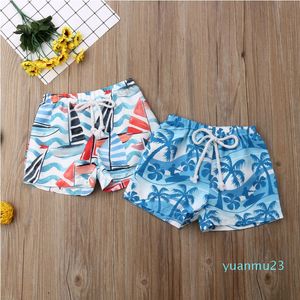 Partihandel-Hirigin Sommar Ny Hawaiian Toddler Baby Boys Badkläder Elastiska midjeband Kort byxor Sommarstrand Shorts