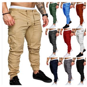 Märke Men Byxor Hip Hop Harem Joggers Pant Male Trousers Mens Fashion Trend Fast Classic Khaki Multi-Pocket Sweatpants 3XL